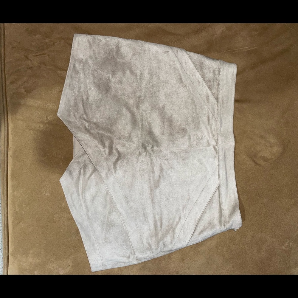 BCBGmaxazaria faux suede mini skirt.